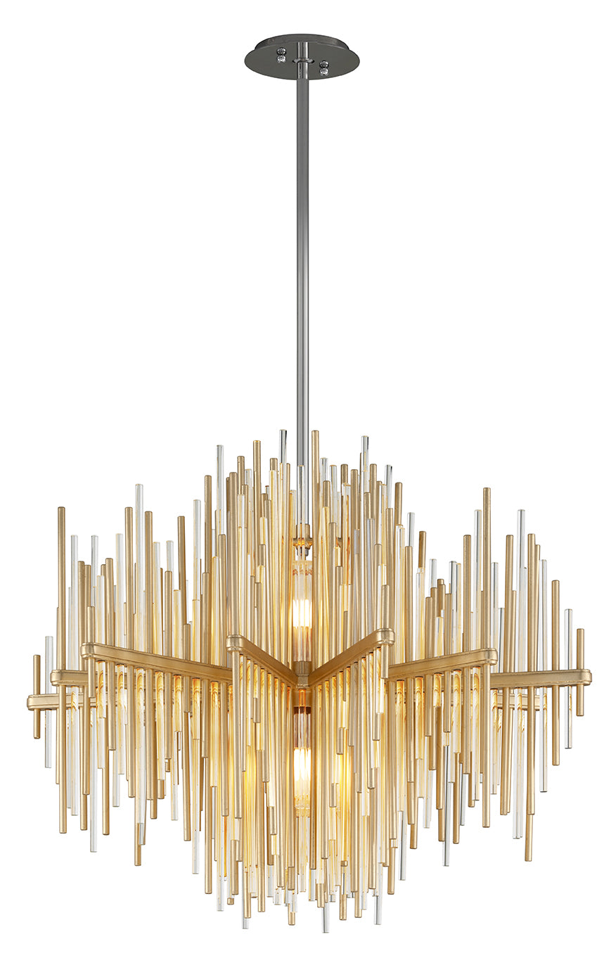 Corbett Theory 238-42-GL/SS Chandelier Light - Gold Leaf W Polished Stainless