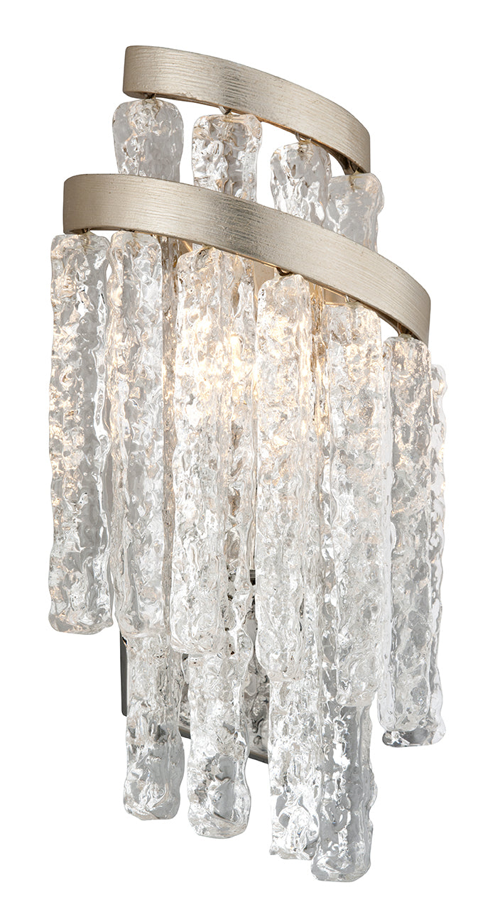 Corbett Mont Blanc 243-12 Wall Sconce Light - Modern Silver Leaf