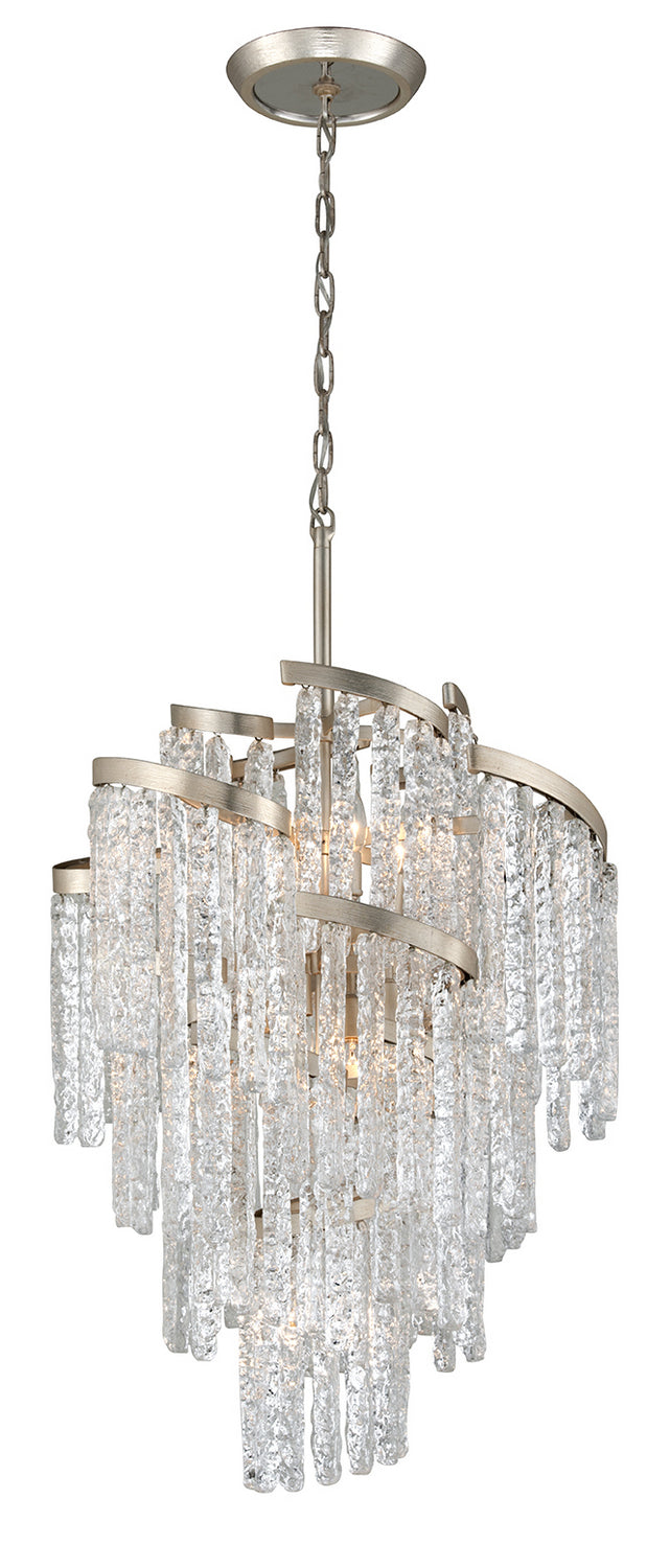 Corbett Mont Blanc 243-49 Chandelier Light - Modern Silver Leaf