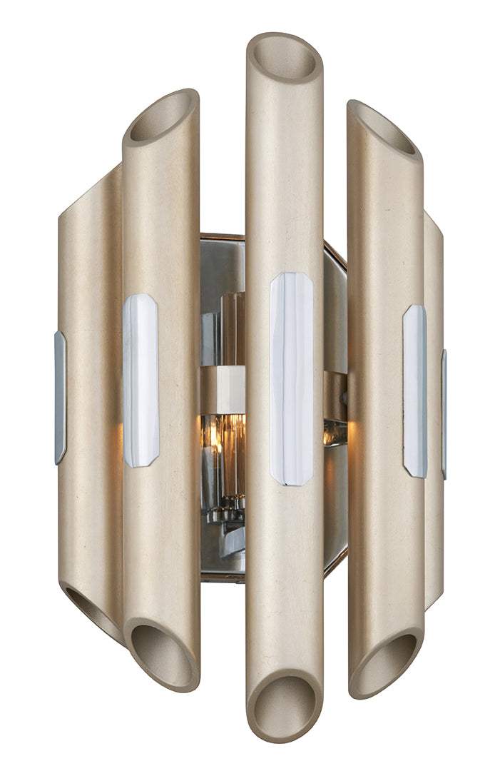 Corbett Arpeggio 245-41 Wall Sconce Light - Antique Silver Leaf Stainless