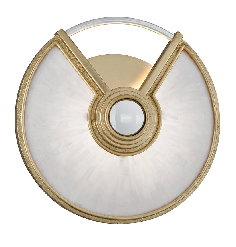 Corbett Venturi 252-12 Wall Sconce Light - Gold Leaf W Polished Stainless