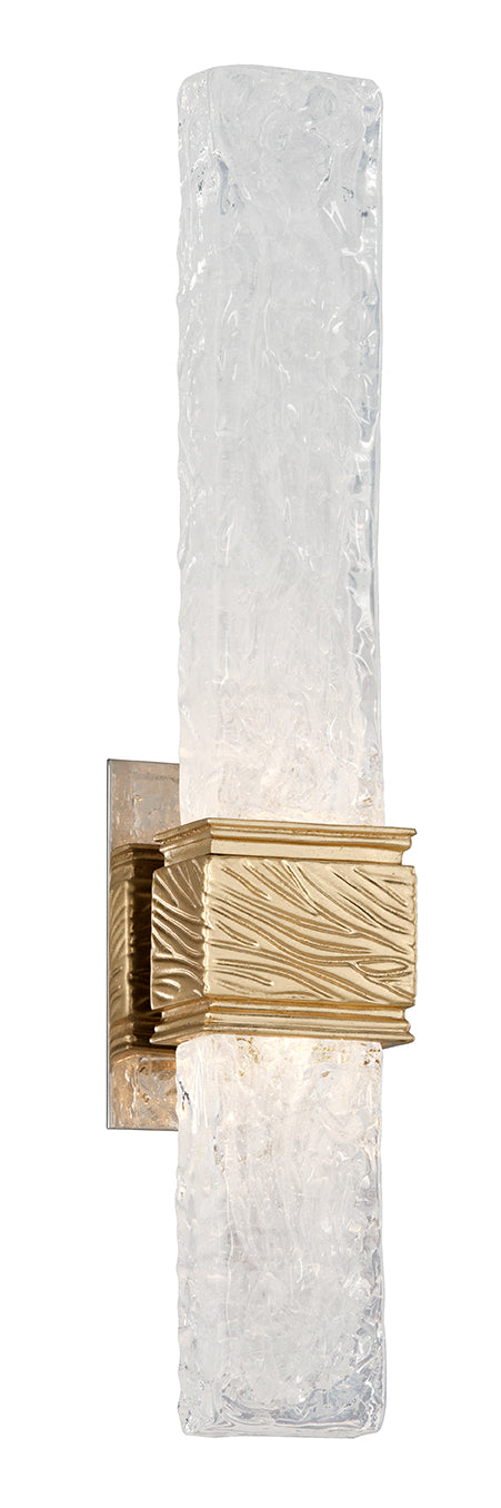 Corbett Freeze 253-12 Wall Sconce Light - Gold Leaf W Polished Stainless