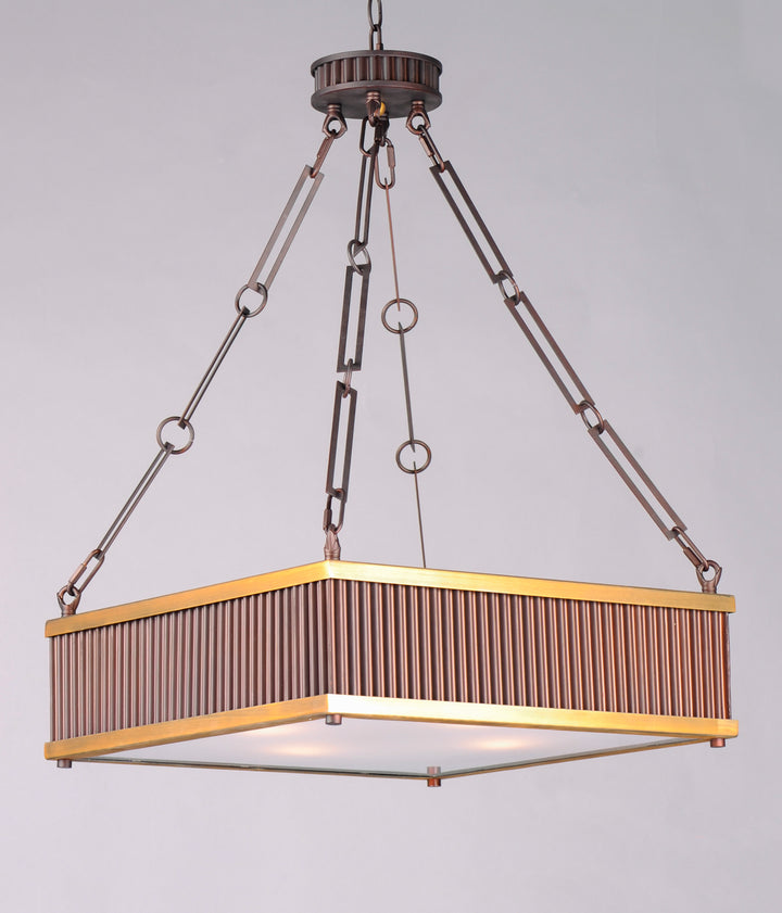 Maxim Ruffle 26015OIBUB Pendant Light - Oil Rubbed Bronze / Burnished Brass