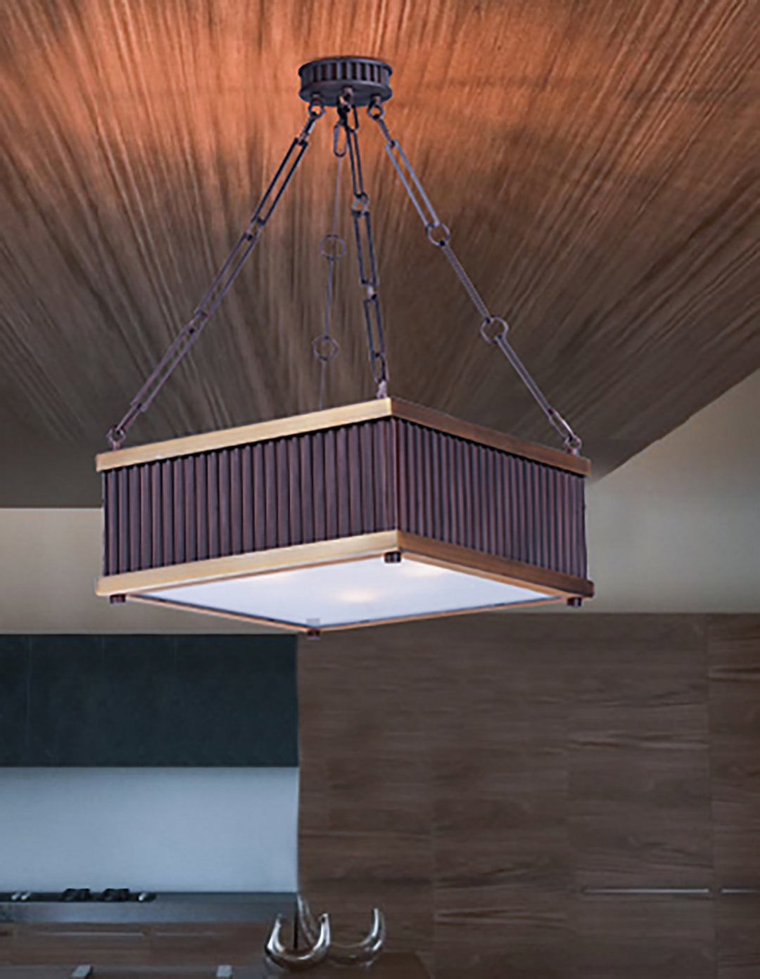 Maxim Ruffle 26015OIBUB Pendant Light - Oil Rubbed Bronze / Burnished Brass