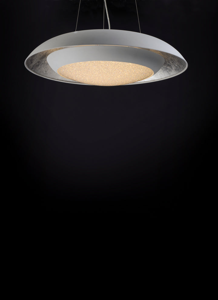Maxim Iris 35075CYSLWT Pendant Light - Silver Leaf / White
