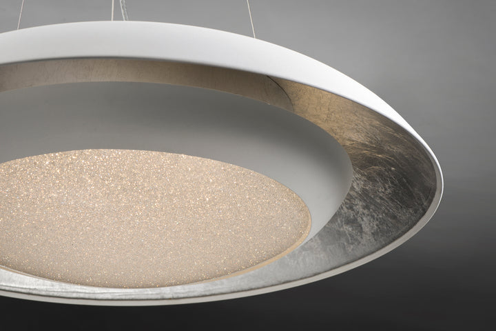Maxim Iris 35075CYSLWT Pendant Light - Silver Leaf / White