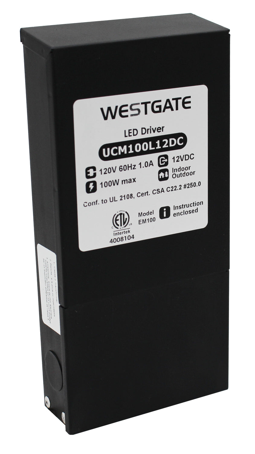 Westgate Lighting UCM-100L-12DC  Transformer Decor Black
