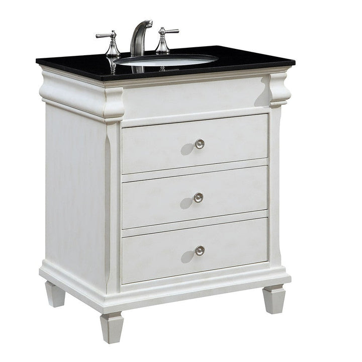 Elegant Lighting VF-1021 Hampton Single Bathroom Vanity Set Plumbing White