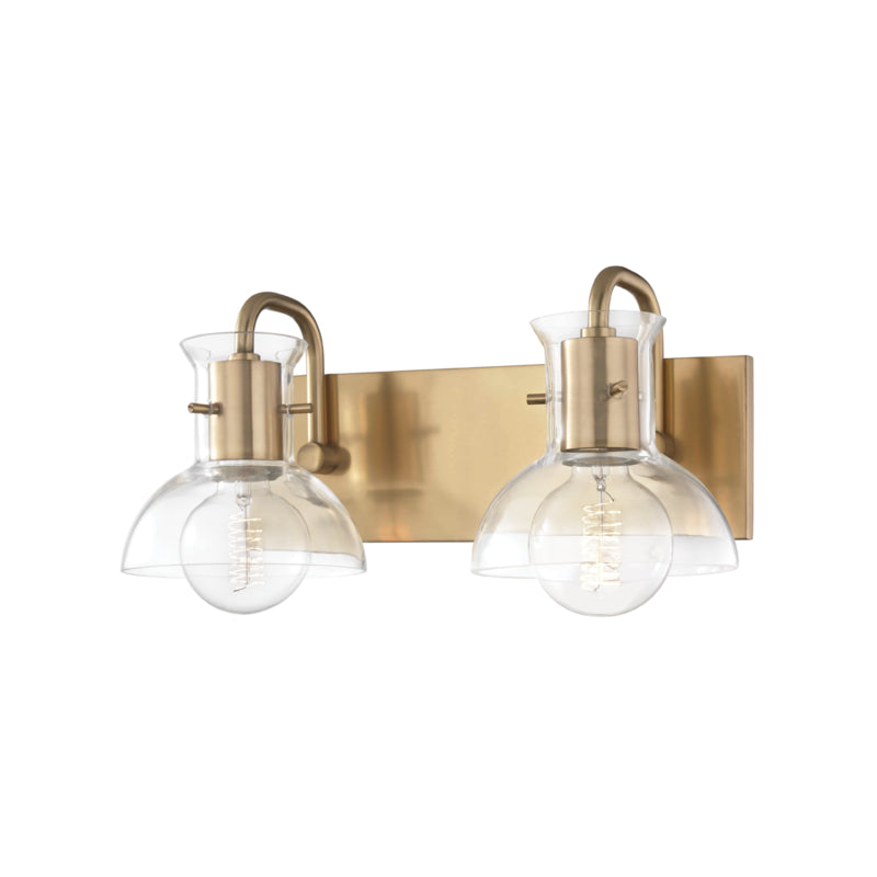 Mitzi Riley H111302-AGB Bath Vanity Light 15 in. wide - Aged Brass