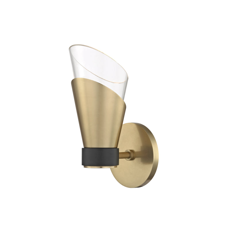 Mitzi Angie H130101-AGB/BK Wall Sconce Light - Aged Brass/Black