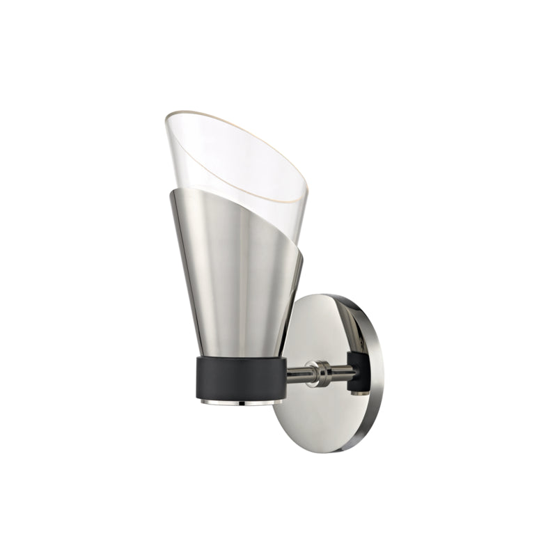 Mitzi Angie H130101-PN/BK Wall Sconce Light - Polished Nickel/Black