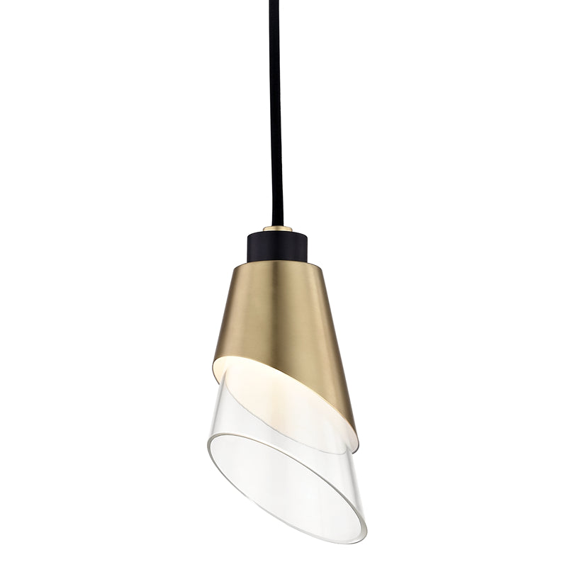 Mitzi Angie H130701-AGB/BK Pendant Light - Aged Brass/Black