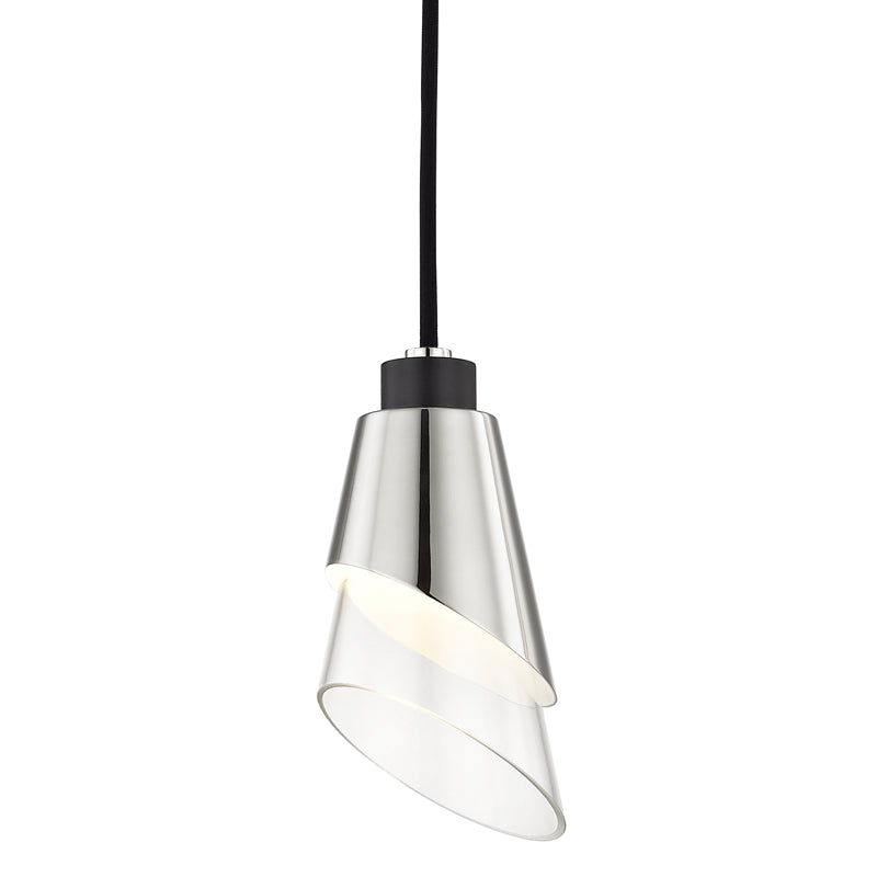 Mitzi Angie H130701-PN/BK Pendant Light - Polished Nickel/Black