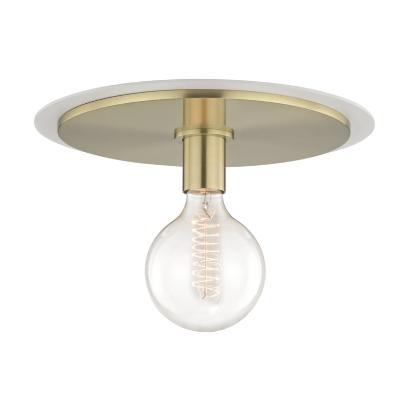 Mitzi Milo H137501L-AGB/WH Ceiling Light - Aged Brass/Soft Off White