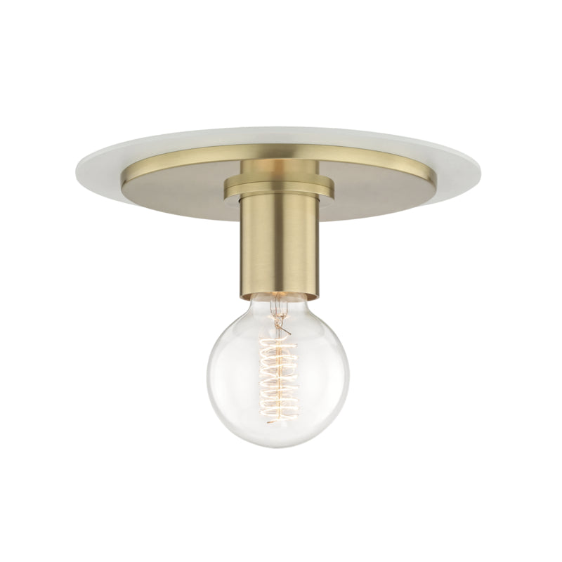 Mitzi Milo H137501S-AGB/WH Ceiling Light - Aged Brass/Soft Off White