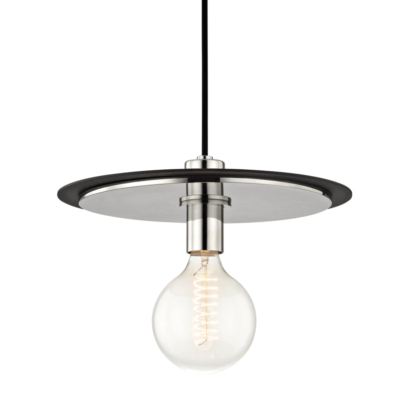 Mitzi Milo H137701L-PN/BK Pendant Light - Polished Nickel/Black