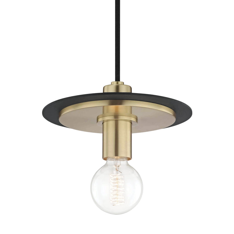 Mitzi Milo H137701S-AGB/BK Pendant Light - Aged Brass/Black