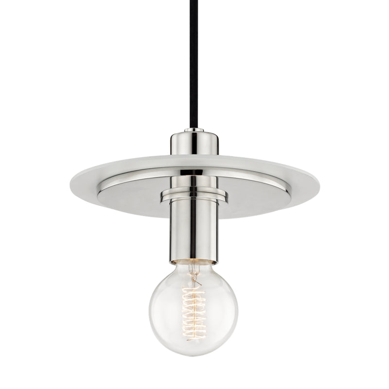 Mitzi Milo H137701S-PN/WH Pendant Light - Polished Nickel/White