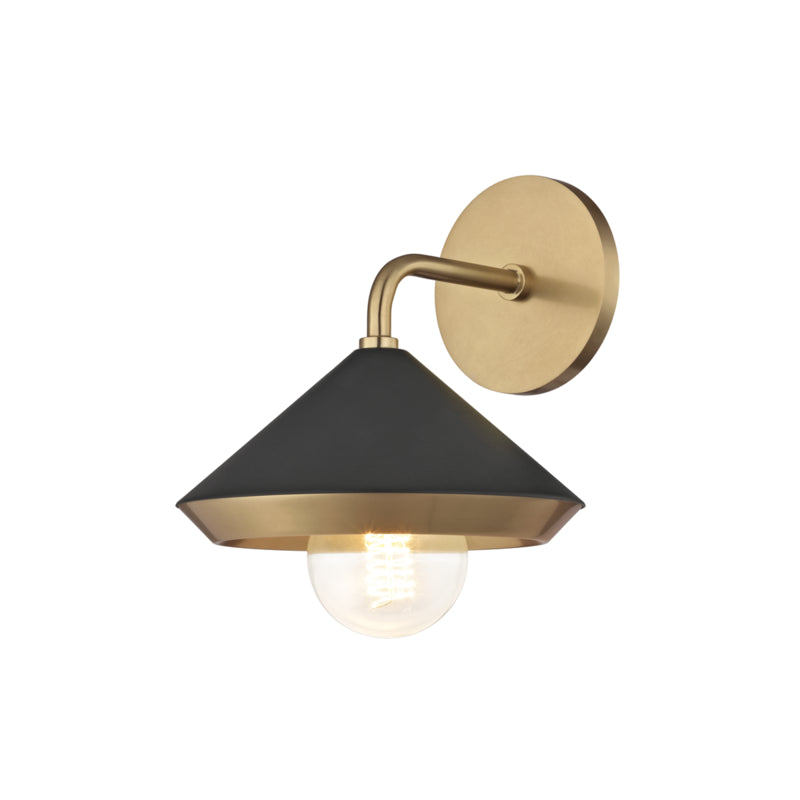 Mitzi Marnie H139101-AGB/BK Wall Sconce Light - Aged Brass/Black