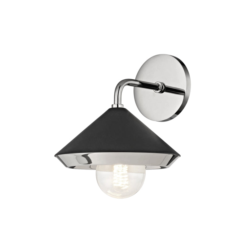 Mitzi Marnie H139101-PN/BK Wall Sconce Light - Polished Nickel/Black