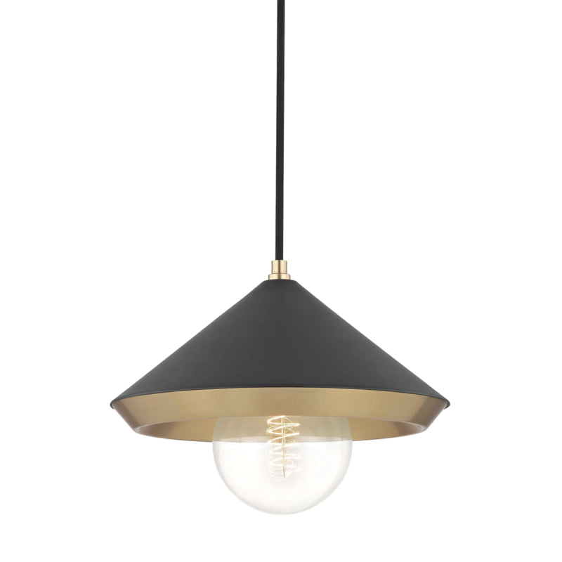 Mitzi Marnie H139701L-AGB/BK Pendant Light - Aged Brass/Black