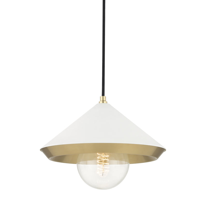 Mitzi Marnie H139701L-AGB/WH Pendant Light - Aged Brass/Soft Off White