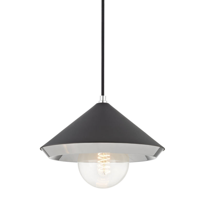 Mitzi Marnie H139701L-PN/BK Pendant Light - Polished Nickel/Black