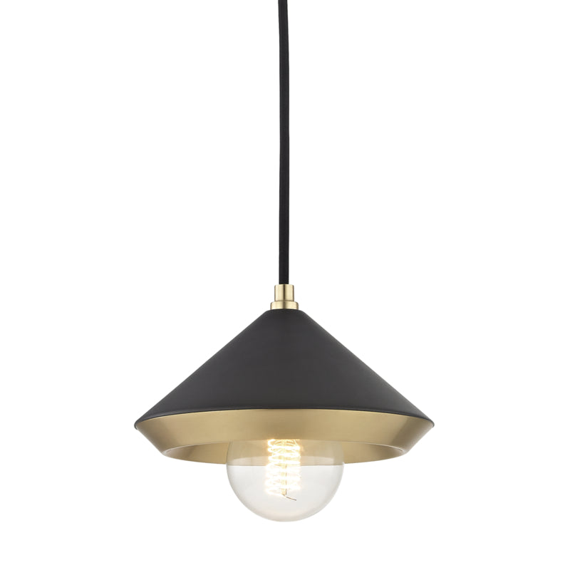 Mitzi Marnie H139701S-AGB/BK Pendant Light - Aged Brass/Black