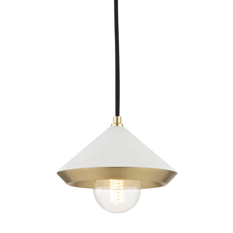 Mitzi Marnie H139701S-AGB/WH Pendant Light - Aged Brass/Soft Off White