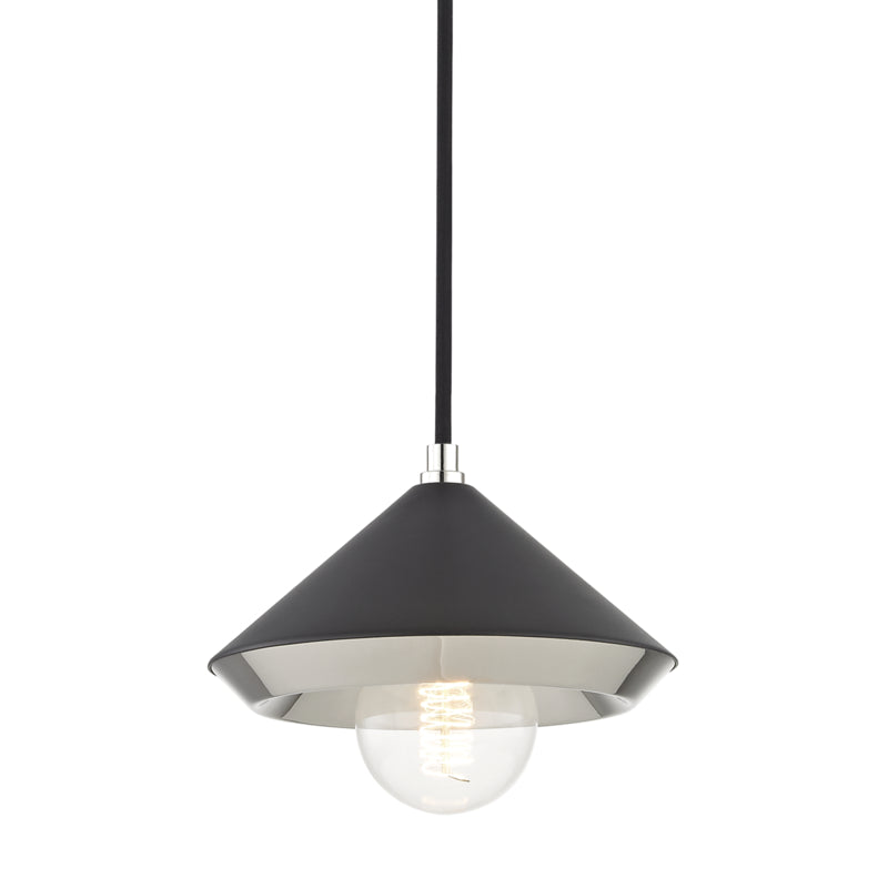 Mitzi Marnie H139701S-PN/BK Pendant Light - Polished Nickel/Black