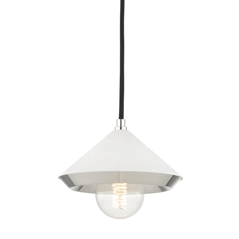 Mitzi Marnie H139701S-PN/WH Pendant Light - Polished Nickel/White