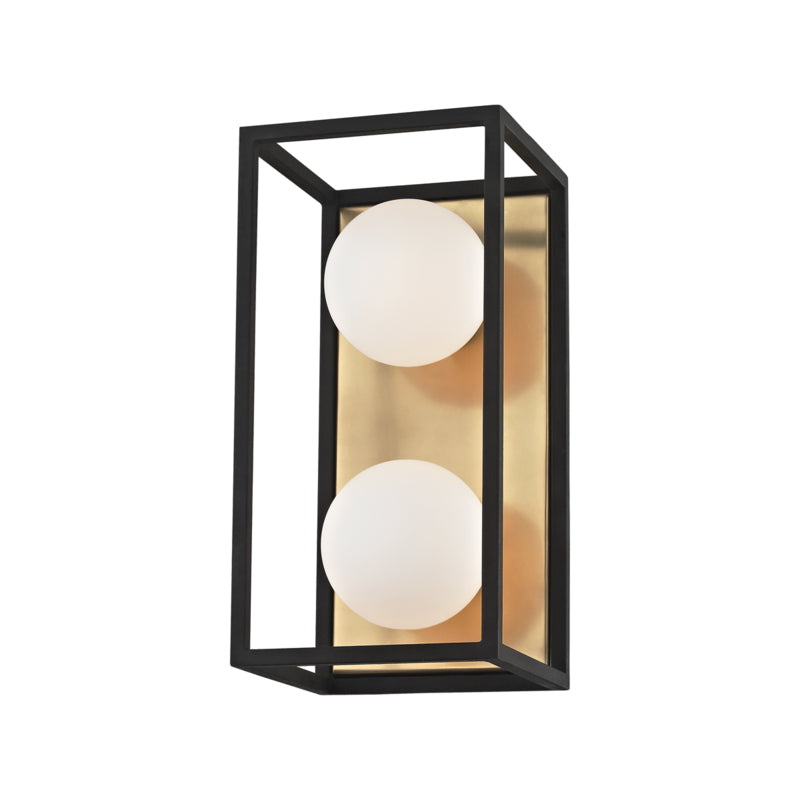 Mitzi Aira H141302-AGB/BK Bath Vanity Light 10 in. wide - Aged Brass/Black