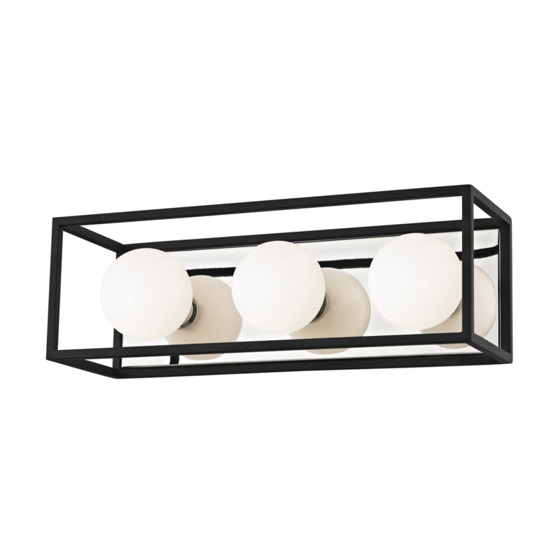 Mitzi Aira H141303-PN/BK Bath Vanity Light 15 in. wide - Polished Nickel/Black