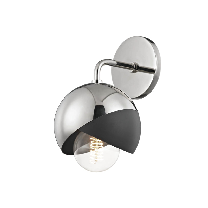 Mitzi Emma H168101-PN/BK Wall Sconce Light - Polished Nickel/Black