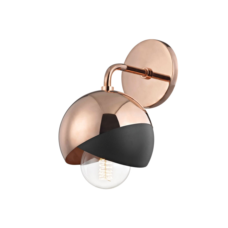 Mitzi Emma H168101-POC/BK Wall Sconce Light - Polished Copper/Black