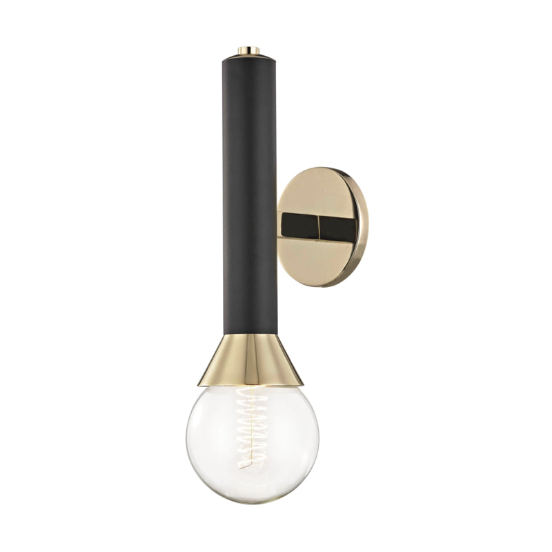 Mitzi Via H169101-PB/BK Wall Sconce Light - Polished Brass/Black