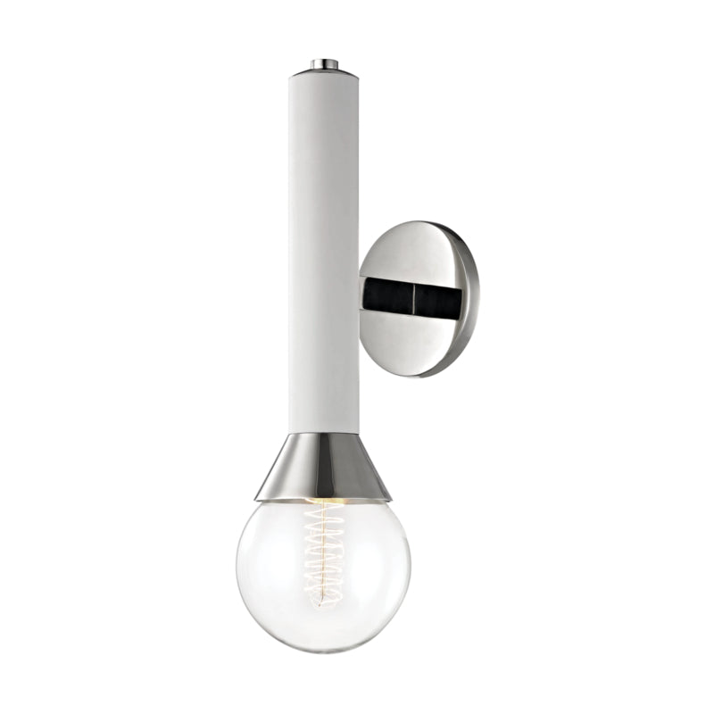 Mitzi Via H169101-PN/WH Wall Light - Polished Nickel/White