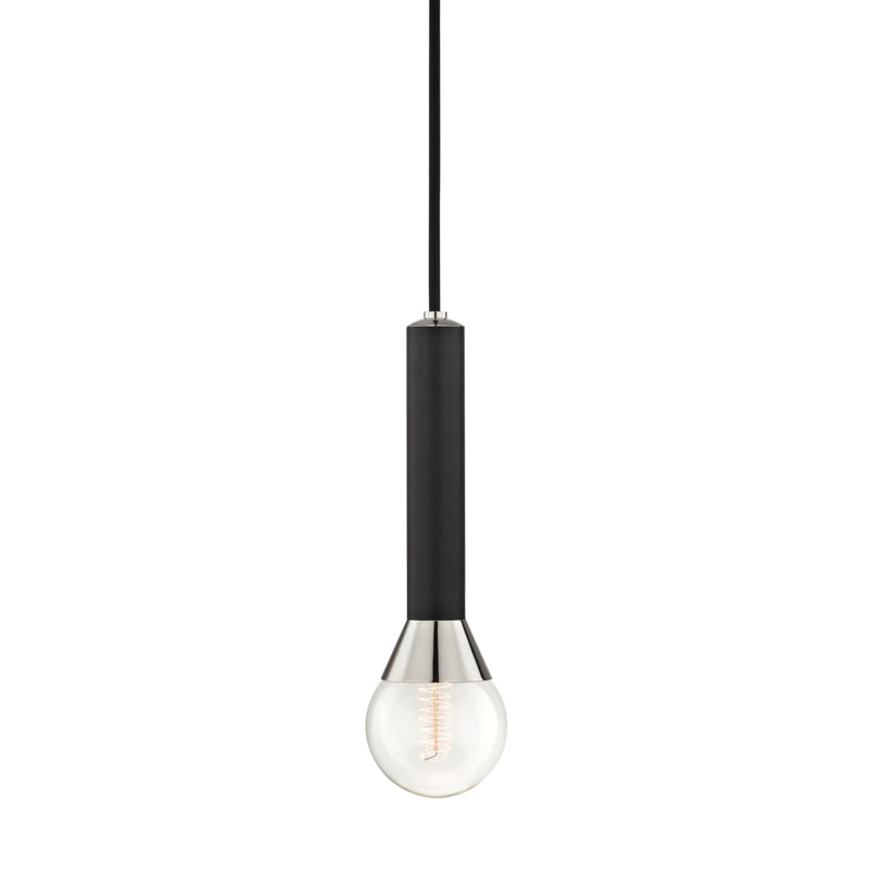 Mitzi Via H169701-PN/BK Pendant Light - Polished Nickel/Black