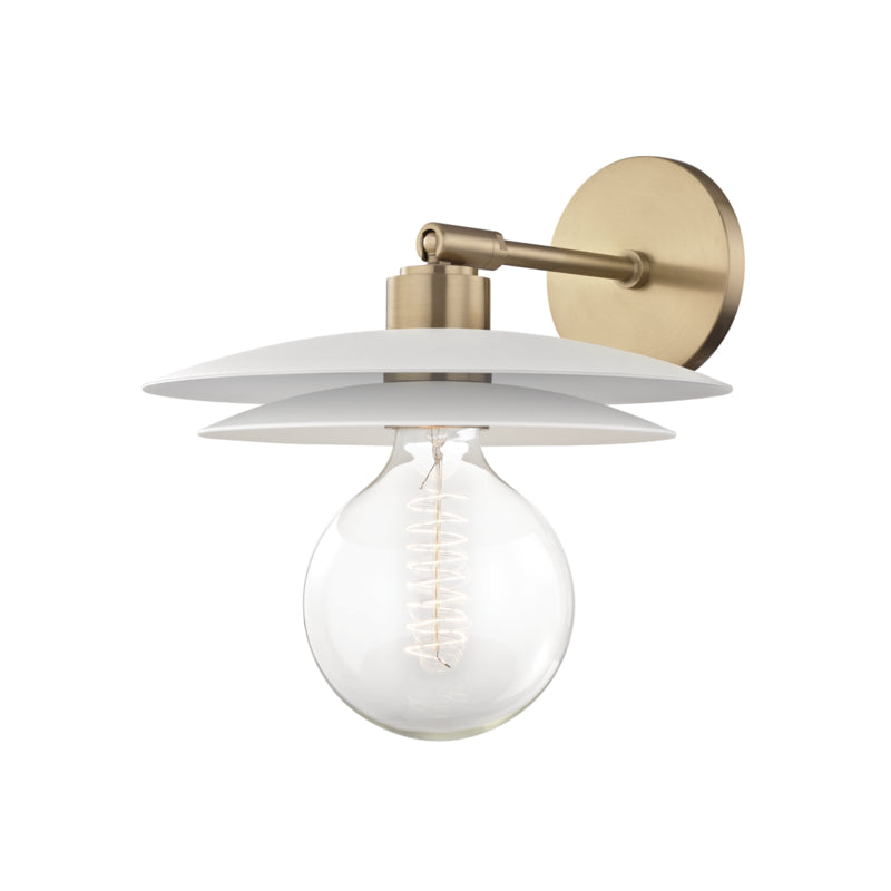 Mitzi Milla H175101L-AGB/WH Wall Sconce Light - Aged Brass/Soft Off White