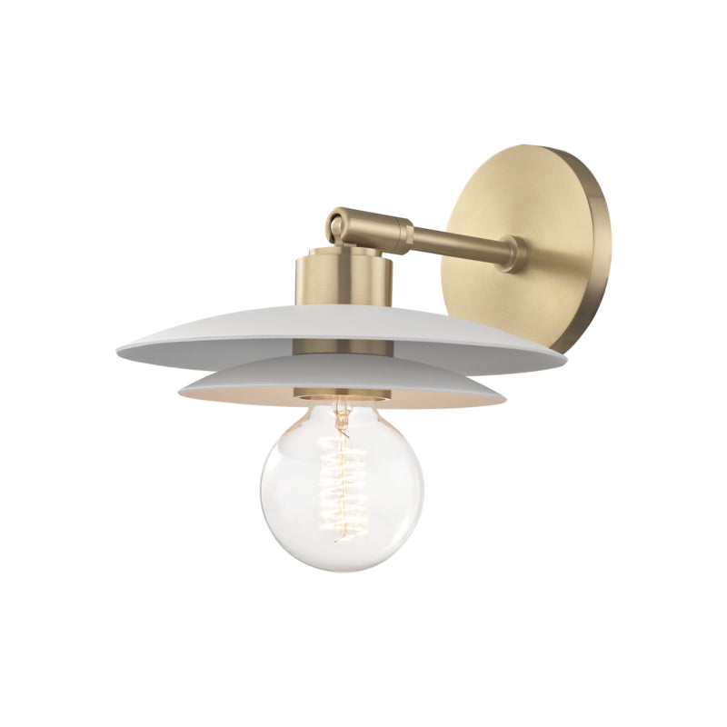 Mitzi Milla H175101S-AGB/WH Wall Sconce Light - Aged Brass/Soft Off White