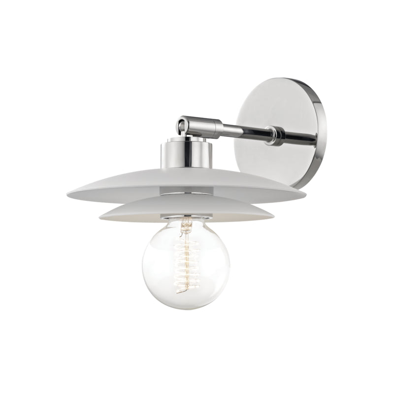 Mitzi Milla H175101S-PN/WH Wall Sconce Light - Polished Nickel/White