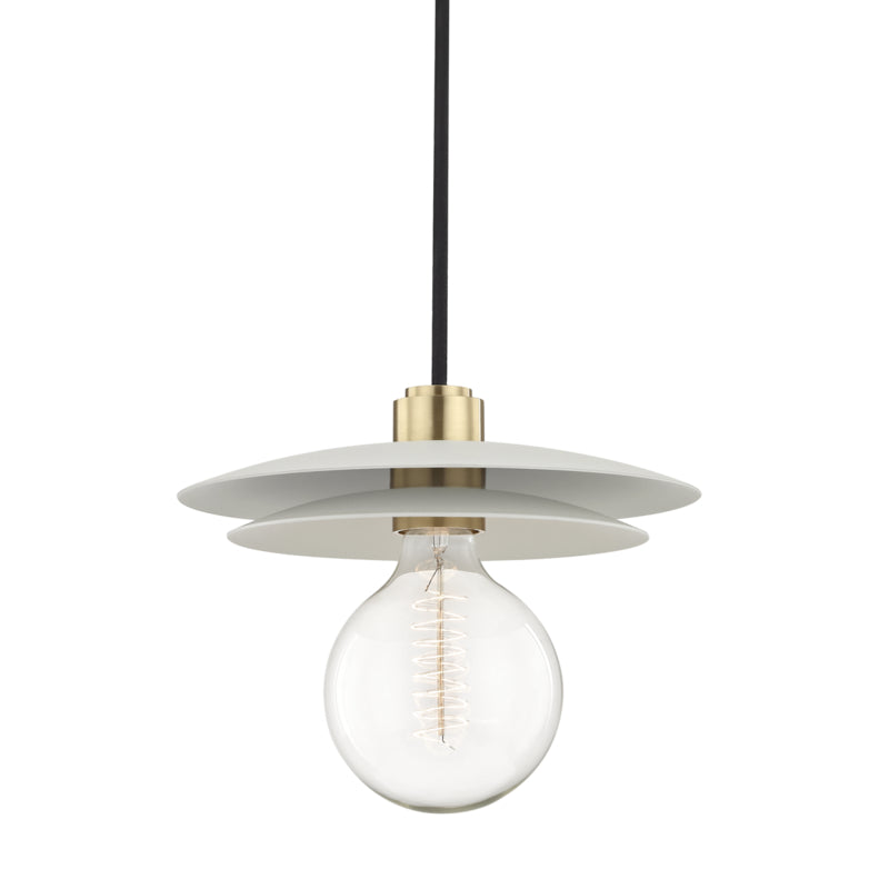 Mitzi Milla H175701L-AGB/WH Pendant Light - Aged Brass/Soft Off White