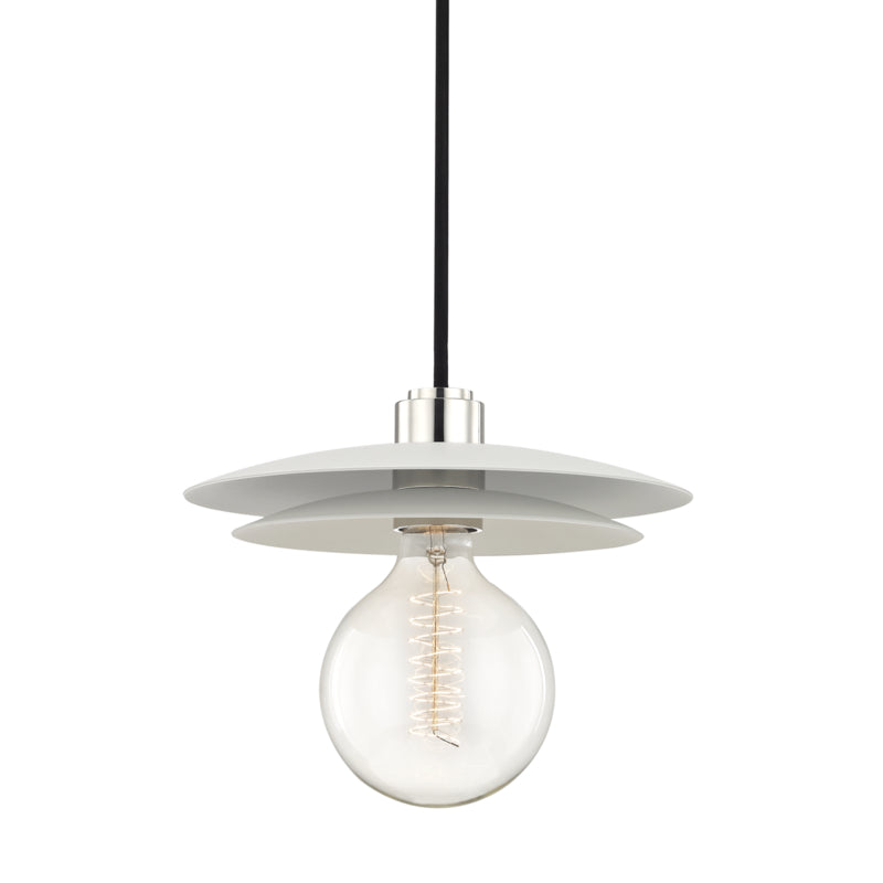 Mitzi Milla H175701L-PN/WH Pendant Light - Polished Nickel/White