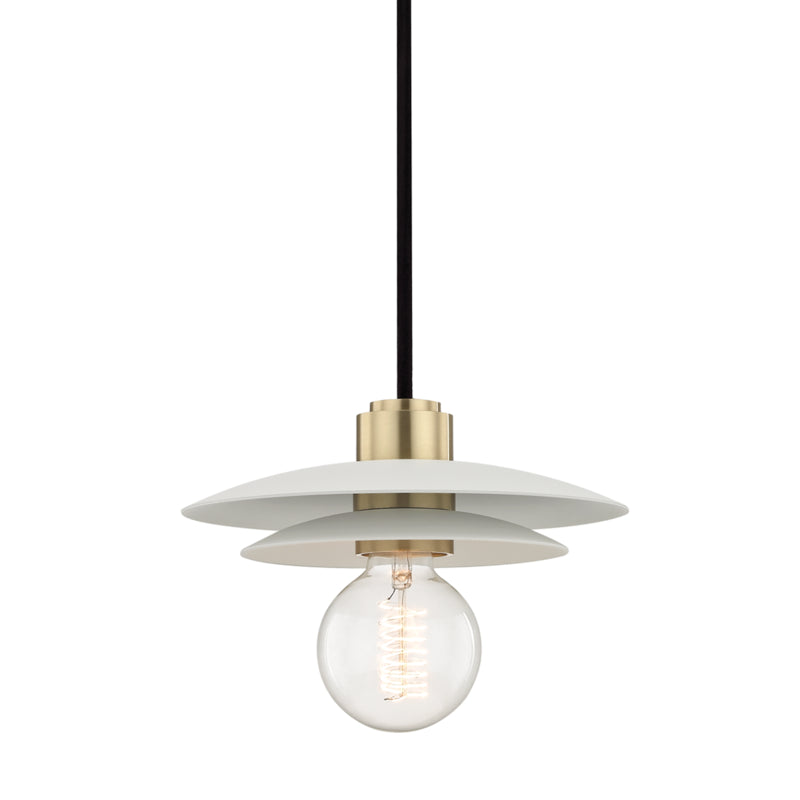 Mitzi Milla H175701S-AGB/WH Pendant Light - Aged Brass/Soft Off White