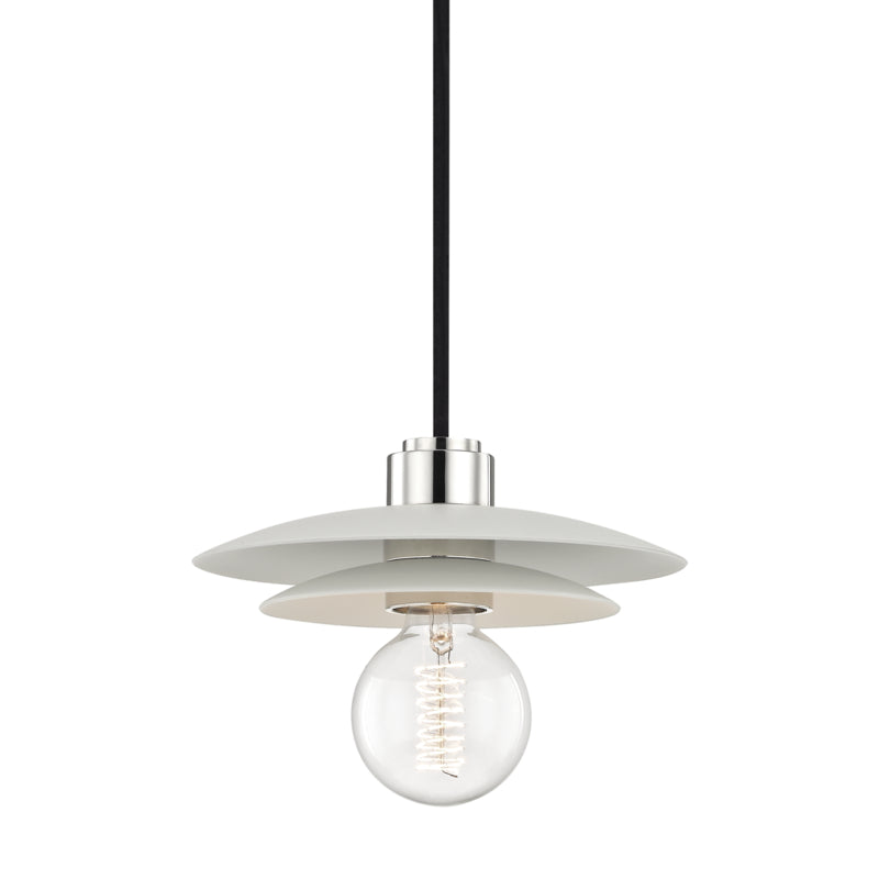 Mitzi Milla H175701S-PN/WH Pendant Light - Polished Nickel/White