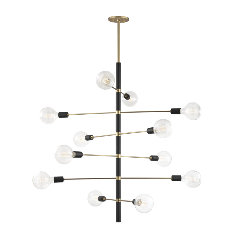 Mitzi Astrid H178812-AGB/BK Chandelier Light - Aged Brass/Black