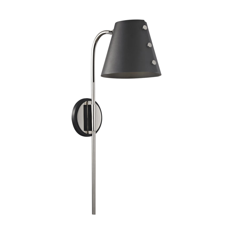 Mitzi Lighting HL174201-PN/BK Modern Meta Lamp Polished Nickel/Black