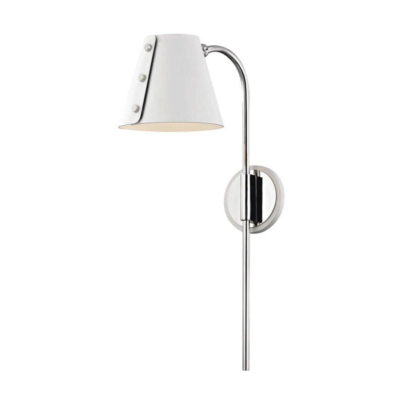 Mitzi Lighting HL174201-PN/WH Modern Meta Lamp Polished Nickel/White