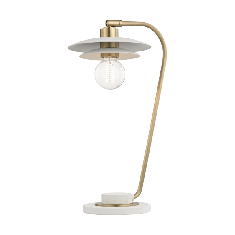 Mitzi Lighting HL175201-AGB/WH Milla Lamp Aged Brass/Soft Off White