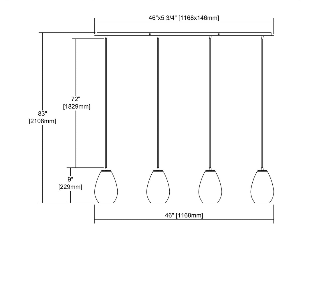 Elk Lagoon 10760/4LP Pendant Light - Satin Nickel